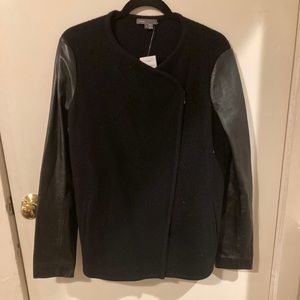 Vince leather wool jacket coat